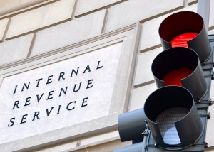 Sign in front of IRS